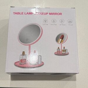 Pink Table Lamp Makeup Mirror